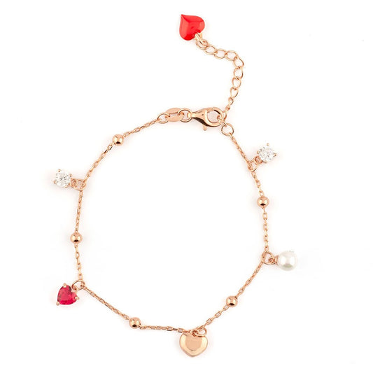 Bracciale rosè con perla bianca