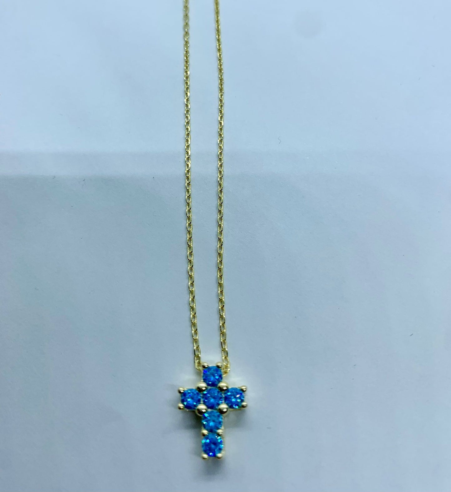 Collana con croce blu