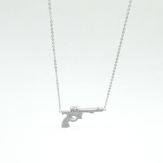 Collana Pistola Zirconata in Argento